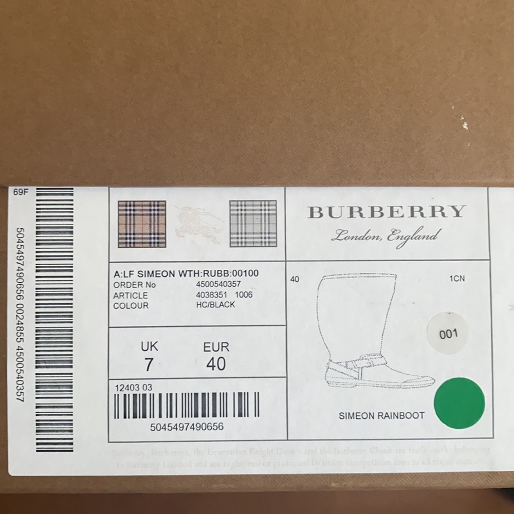 Burberry Vintage Check Rainboots - Picture 4 of 12